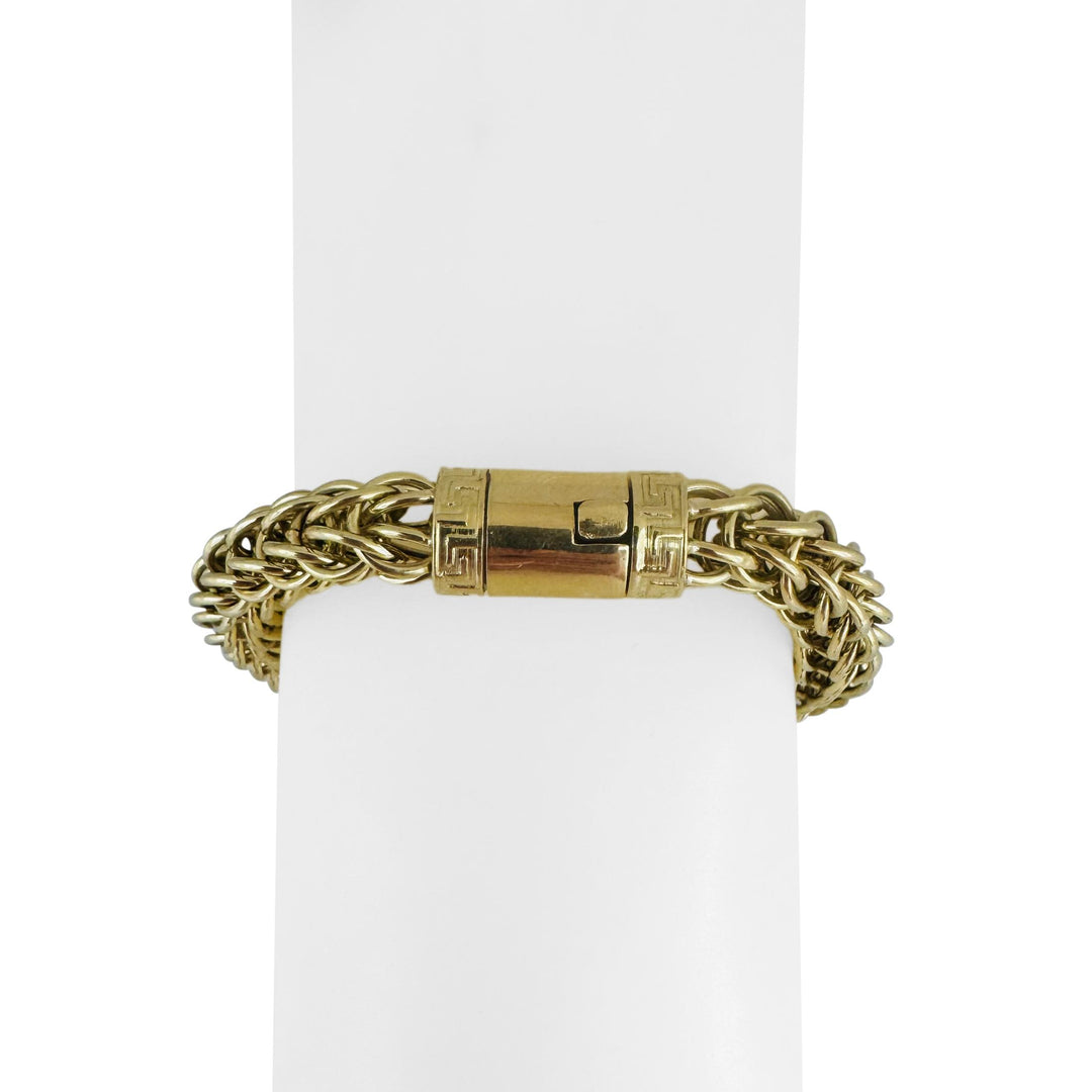 18k Yellow Gold 25.7g Thick Squared 9mm Fancy Link Bracelet 8.5"