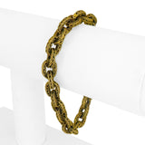 18k Yellow Gold 32.3g Solid Heavy Vintage Textured Cable Link Bracelet 7.75"