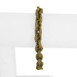 18k Yellow Gold 32.3g Solid Heavy Vintage Textured Cable Link Bracelet 7.75"