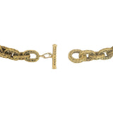 18k Yellow Gold 32.3g Solid Heavy Vintage Textured Cable Link Bracelet 7.75"