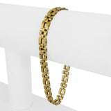 18k Yellow Gold 12.2g Milor Polished 6mm Fancy Link Bracelet Italy 8"
