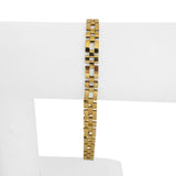 18k Yellow Gold 12.2g Milor Polished 6mm Fancy Link Bracelet Italy 8"