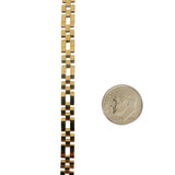 18k Yellow Gold 12.2g Milor Polished 6mm Fancy Link Bracelet Italy 8"