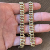14K Yellow Gold 27g Vintage Ladies 10mm Double Curb Link Necklace Italy 17"