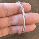18k White Gold and 0.88cttw Baguette Diamonds Bangle Bracelet 6.5"