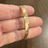 18k Yellow Gold 26g Solid Heavy 4mm Graduated Cuff Bracelet 6.5"