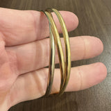 18k Yellow White and Rose Gold 20.8g Rolling Bangle Bracelets Italy 7.85"