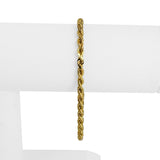 14k Yellow Gold 4.9g Hollow Diamond Cut 4mm Ladies Rope Bracelet Italy 7.5"