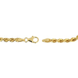 14k Yellow Gold 4.9g Hollow Diamond Cut 4mm Ladies Rope Bracelet Italy 7.5"