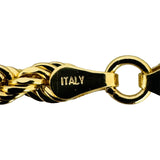 14k Yellow Gold 4.9g Hollow Diamond Cut 4mm Ladies Rope Bracelet Italy 7.5"