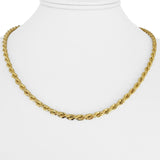 14k Yellow Gold 10.6g Hollow Diamond Cut 4mm Rope Chain Necklace Italy 18"