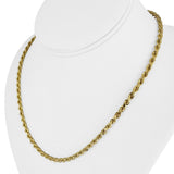 14k Yellow Gold 10.6g Hollow Diamond Cut 4mm Rope Chain Necklace Italy 18"