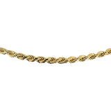 14k Yellow Gold 10.6g Hollow Diamond Cut 4mm Rope Chain Necklace Italy 18"