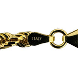 14k Yellow Gold 10.6g Hollow Diamond Cut 4mm Rope Chain Necklace Italy 18"