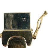 14k Yellow and White Gold 21g Two Tone 12mm Fancy Link Bracelet Italy 7.25"