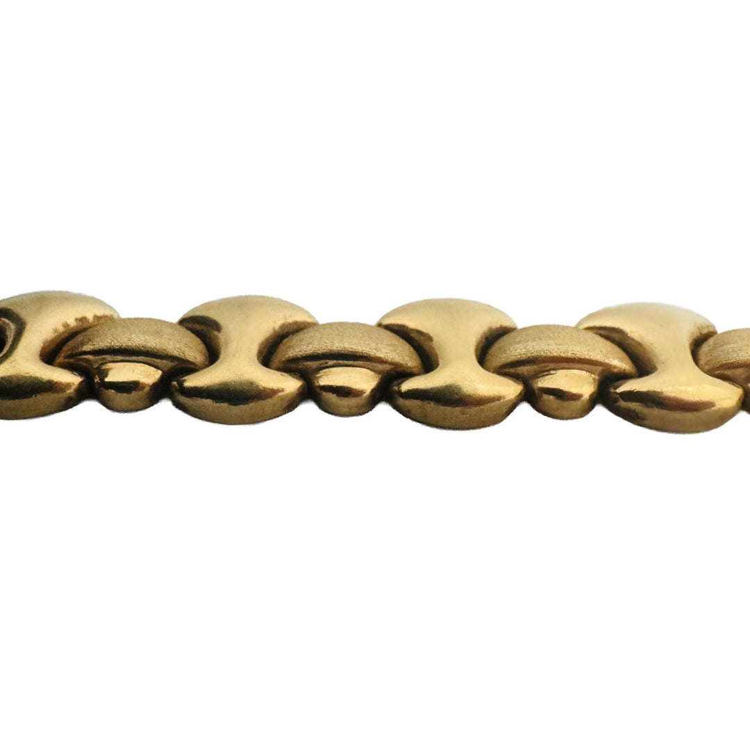 14k Yellow Gold 14g Ladies Polished and Brushed Fancy Link Bracelet 7"