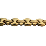 14k Yellow Gold 14g Ladies Polished and Brushed Fancy Link Bracelet 7"