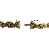 14k Yellow Gold 14g Ladies Polished and Brushed Fancy Link Bracelet 7"