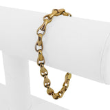 14k Yellow Gold 19g Solid Heavy 5mm Fancy Link Bracelet 7.25"