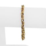 14k Yellow Gold 19g Solid Heavy 5mm Fancy Link Bracelet 7.25"