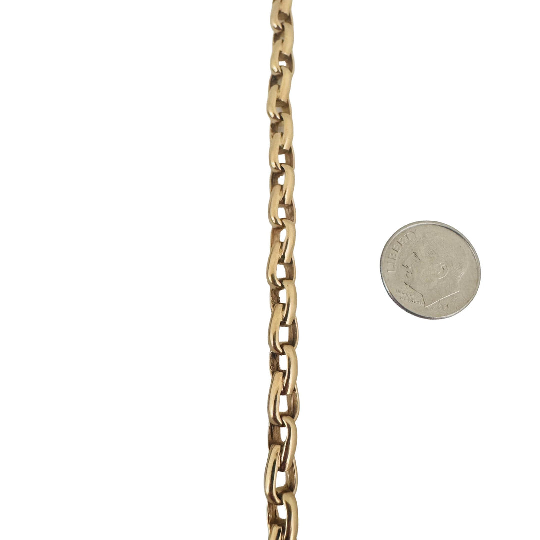 14k Yellow Gold 19g Solid Heavy 5mm Fancy Link Bracelet 7.25"