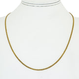 23k Yellow Gold 9g Solid Thin 2mm Curb Link Chain Necklace 19.5"