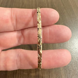 14k Yellow Gold 9.8g Solid Vintage 3mm Bangle Bracelet 7.5"