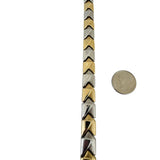 14k Yellow and White Gold 16.4g Two Tone 9mm Fancy Link Bracelet Italy 7.25"