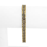 14k Yellow Gold and 1cttw Diamond 13.7g Vintage Chevron Link Bracelet 7.25"