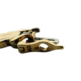 14k Yellow Gold and 1cttw Diamond 13.7g Vintage Chevron Link Bracelet 7.25"