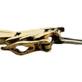 14k Yellow Gold and 1cttw Diamond 13.7g Vintage Chevron Link Bracelet 7.25"