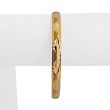 18k Yellow Gold 11.8g Solid Vintage 6mm Diamond Cut Bangle Bracelet 8.5"