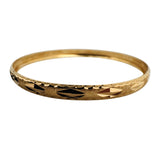 18k Yellow Gold 11.8g Solid Vintage 6mm Diamond Cut Bangle Bracelet 8.5"