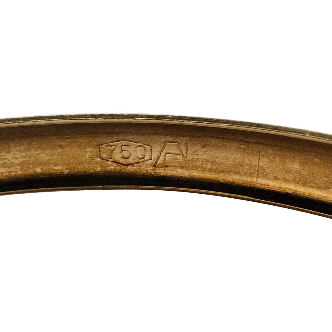 18k Yellow Gold 11.8g Solid Vintage 6mm Diamond Cut Bangle Bracelet 8.5"