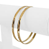 Pair of 18k Yellow Gold 16.7g Solid Vintage Diamond Cut Bangle Bracelets 7.75"