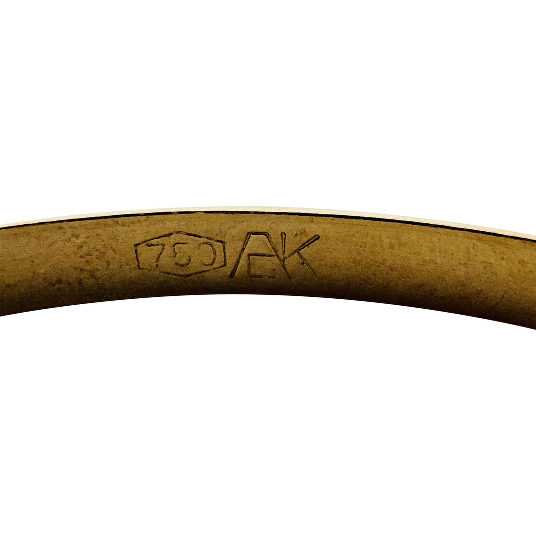 Pair of 18k Yellow Gold 16.7g Solid Vintage Diamond Cut Bangle Bracelets 7.75"