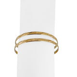 Pair of 18k Yellow Gold 16.7g Solid Vintage Diamond Cut Bangle Bracelets 7.75"