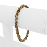 18k Yellow White and Rose Gold 16.3g Solid UnoAErre Woven Bracelet Italy 7.5"