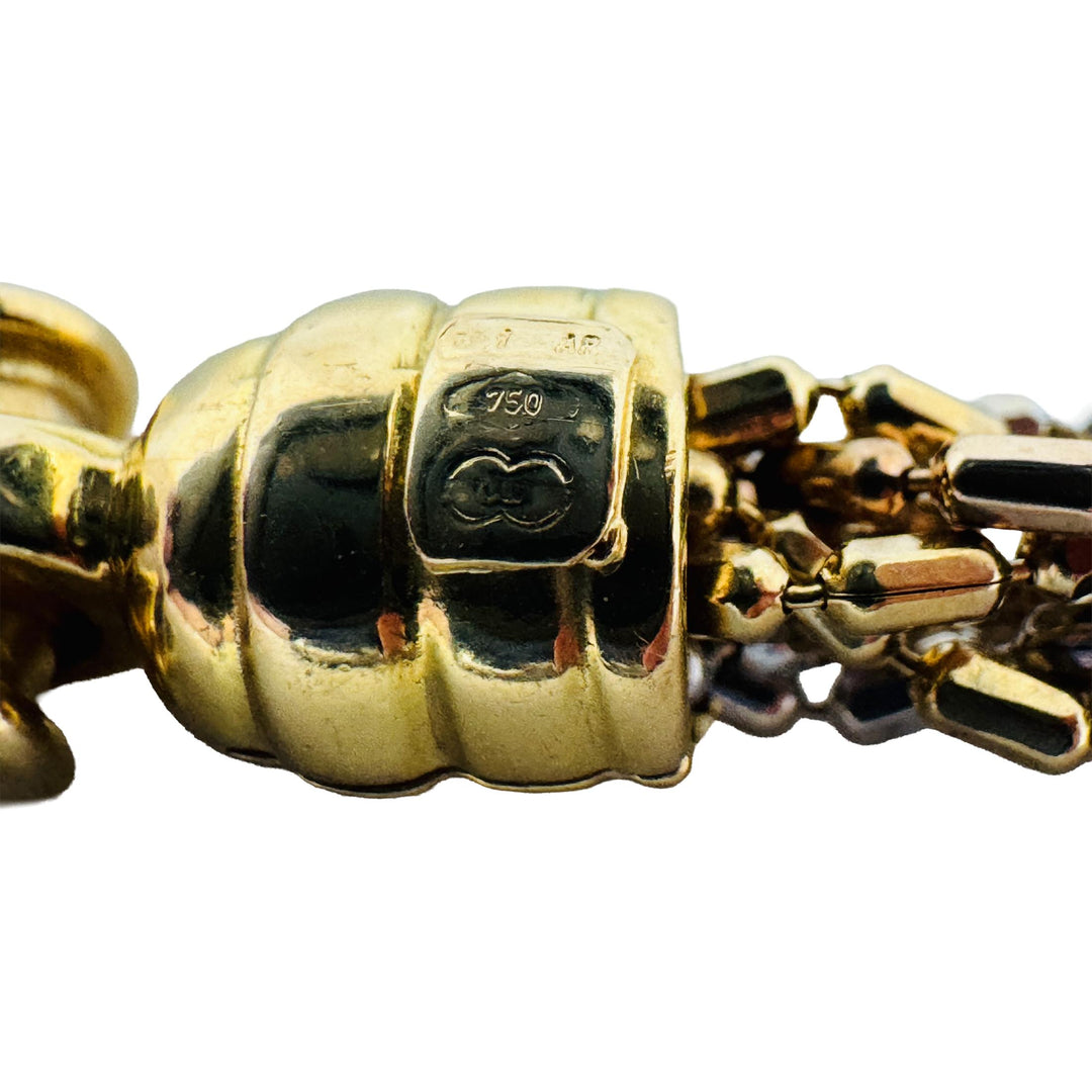 18k Yellow White and Rose Gold 16.3g Solid UnoAErre Woven Bracelet Italy 7.5"