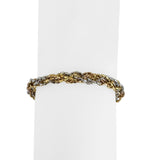 18k Yellow White and Rose Gold 16.3g Solid UnoAErre Woven Bracelet Italy 7.5"