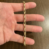 14k Yellow Gold 19g Solid Heavy 5mm Fancy Link Bracelet 7.25"