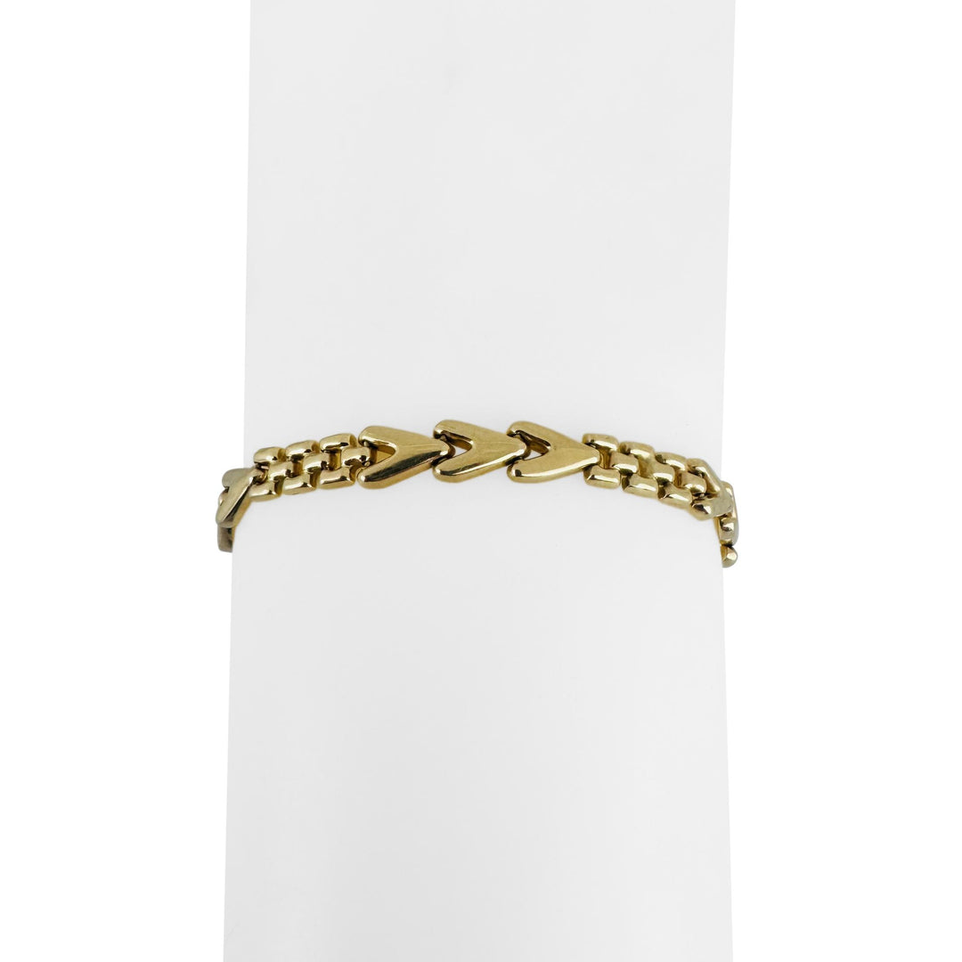 14k Yellow Gold 7.8g Ladies Vintage 5.5mm Fancy V Link Bracelet Italy 7"