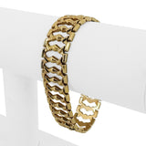 14k Yellow Gold 20.2g Ladies Vintage 16mm Fancy Link Bracelet 7"