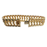 14k Yellow Gold 20.2g Ladies Vintage 16mm Fancy Link Bracelet 7"