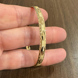 18k Yellow Gold 11.8g Solid Vintage 6mm Diamond Cut Bangle Bracelet 8.5"