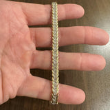 14k Yellow Gold and 1cttw Diamond 13.7g Vintage Chevron Link Bracelet 7.25"