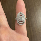 14k White Gold and 1cttw Diamond Multi Halo Ring Size 7