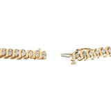 14k Yellow Gold and 2cttw Diamond S Link Tennis Bracelet 7"
