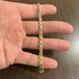14k Yellow Gold 7.8g Ladies Vintage 5.5mm Fancy V Link Bracelet Italy 7"