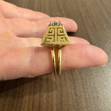 Tiffany & Co. 18k Yellow Gold and 0.40cttw Diamond Greek Key Ring Size 6